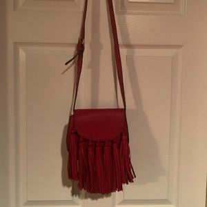 Red Tassle Crossbody Purse